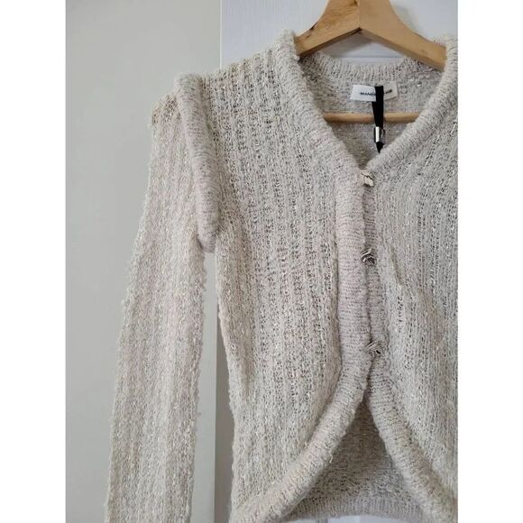 Manière De Voir Flared Sleeve Textured Knit Cardigan S Nwt - Picture 3 of 12